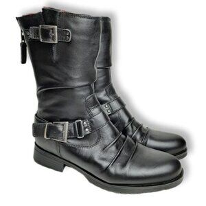 Blondo Black Leather Combat Boots